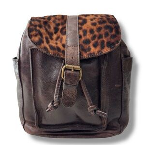 Patricia Nash Aberdeen Leopard Hair-On Leather Mini Backpack Bag